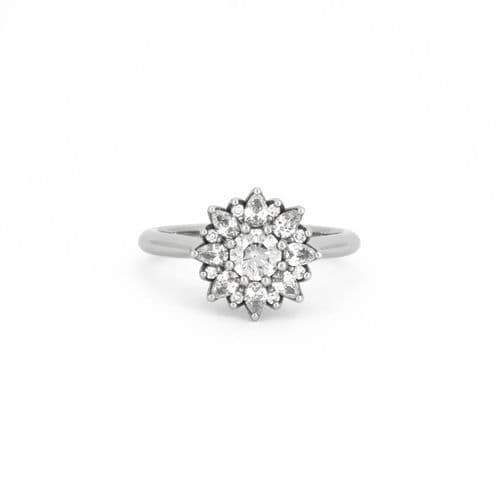 Platinum And Diamond Petal Ring