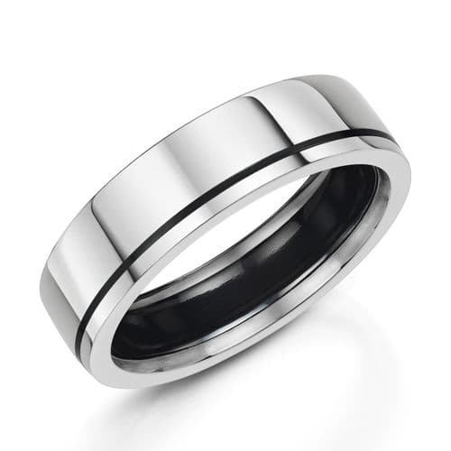 Platinum And Zirconium Wedding Ring.