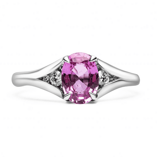 Platinum Pink Sapphire And Diamond Ring