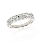 18ct White Gold Millgrain Lace Diamond Ring