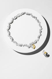 Manu Silver And 22ct Yellow Gold Pebble Style Necklet