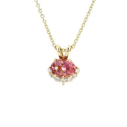 Pink Tourmaline And Diamond Pendant