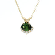 New Pretty Green Tourmaline And Diamond Pendants