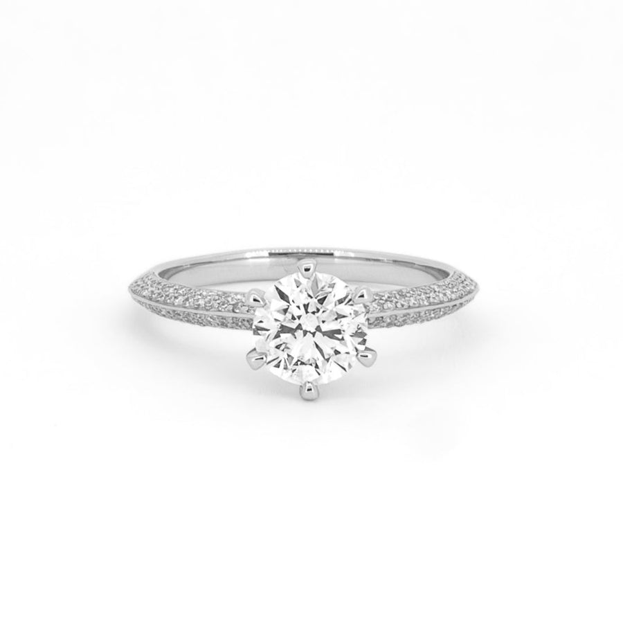 Platinum Knife Edge Solitaire Engagement Ring