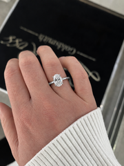 Platinum Lab Grown Oval Diamond Solitaire Ring