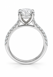 Platinum 2.00ct Oval Engagement ring With Diamond Shoulders