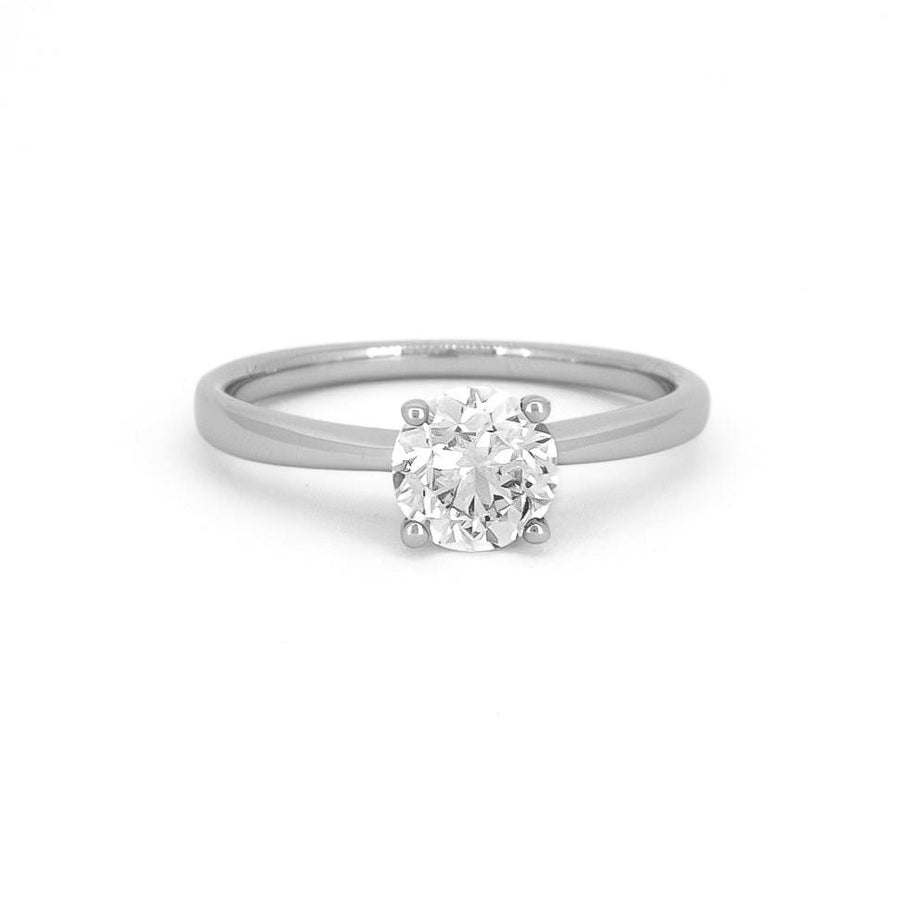 Platinum And 0.90cts Diamond Solitaire  Engagement Ring