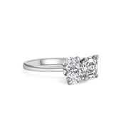 Platinum Oval & Ascher Cut 'Toi Et Moi' Engagement Ring