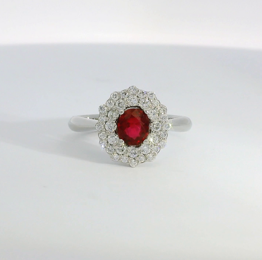 Platinum, Ruby And Diamond Dress Ring