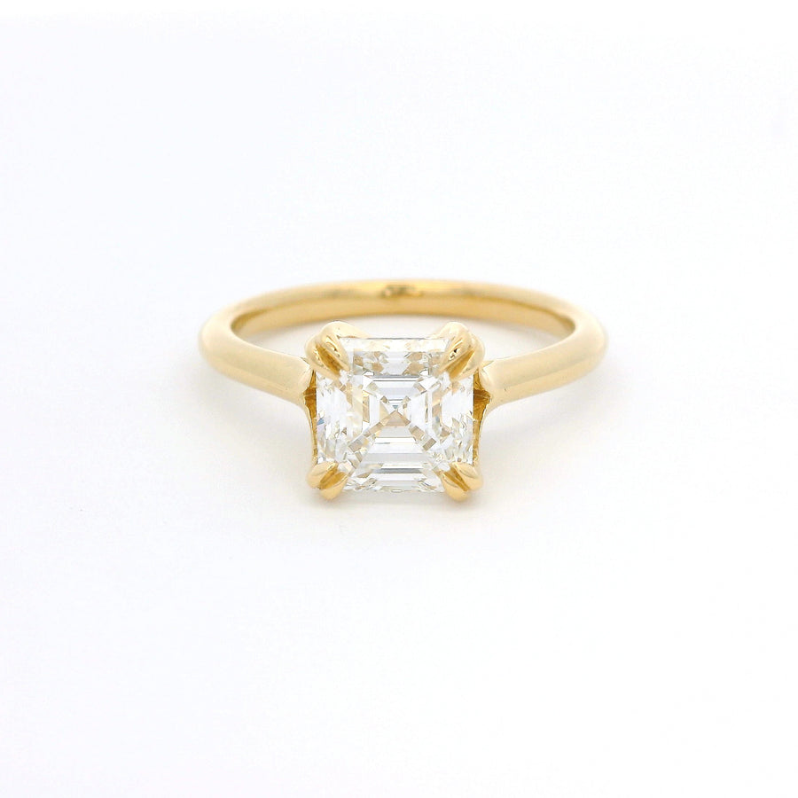 18ct yellow gold solitaire with 2.01ct Lab Grown Asscher Cut Diamond Engagement Ring