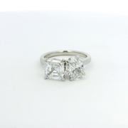 Platinum Oval & Ascher Cut 'Toi Et Moi' Engagement Ring