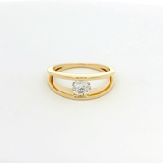 18ct Yellow Gold And Floating Diamond Solitaire Ring