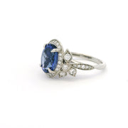 Platinum Tanzanite And Diamond Ring