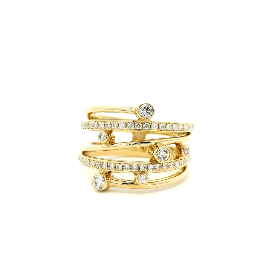 18ct Yellow Gold Diamond Strand Ring