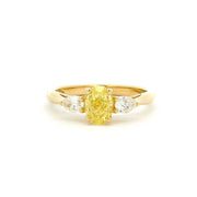 18ct Yellow Gold, Yellow Diamond Trilogy Ring