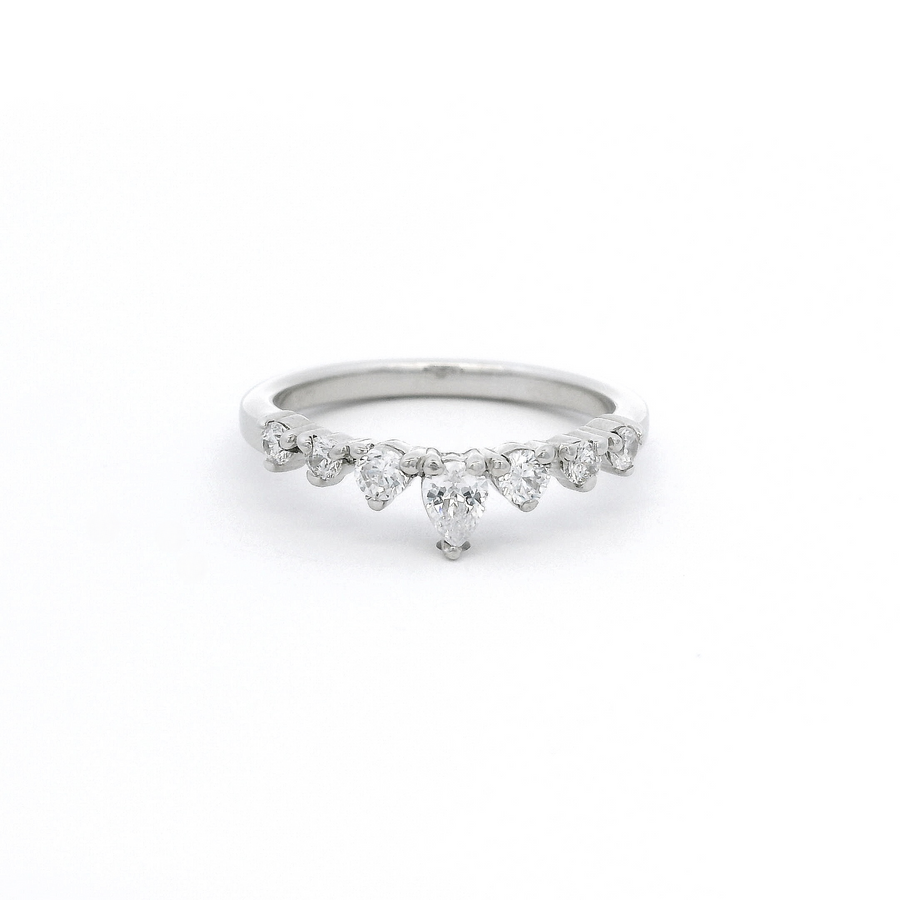 Diamond Shaped Tiara Style Wedding Ring