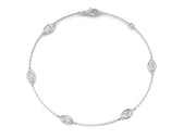 9ct White Gold Lab Grown Oval Diamond Bracelet