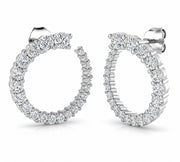 9ct White Gold Lab Grown Diamond Graduated Circle Stud Earrings.