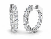 9ct White Gold Lab Grown Diamond Hoop Earrings