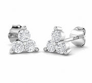 9ct White Gold Lab grown Diamond Trefoil Earrings