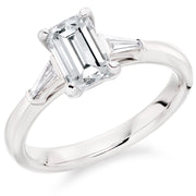 Emerald Cut Diamond Solitaire diamond set shoulders. (Copy)