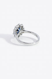 Platinum, Sapphire & Diamond Cluster Halo Ring