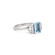 Aquamarine And Diamond Engagement Ring