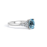 Platinum Aquamarine & Diamond Engagement Ring