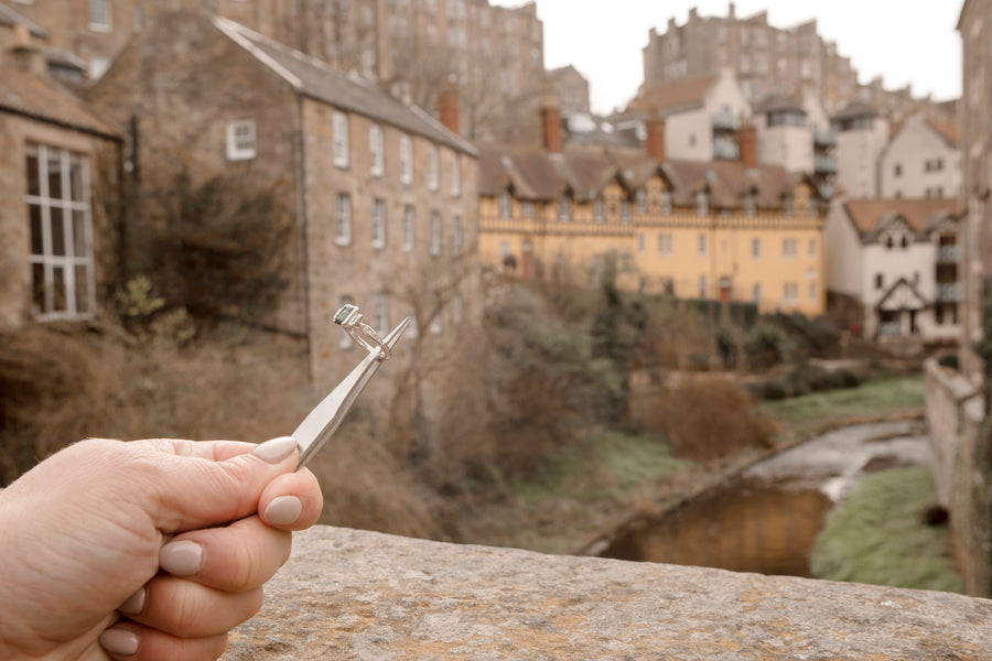 Platinum Tourmaline Art Deco Ring
