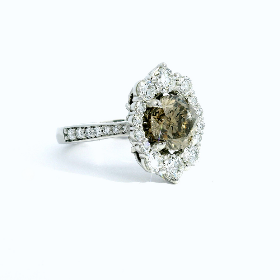 Platinum Whiskey Diamond Ring