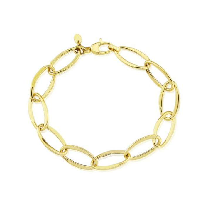 9ct Yellow Gold Oval Link Bracelet — Chunky Chain, Effortless Style