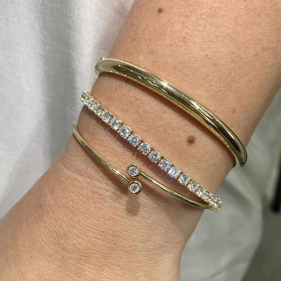 Classic Lab Grown 18ct Yellow Gold Tennis Bracelet Luxury