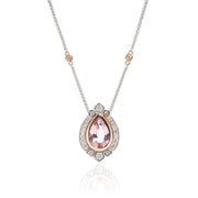 18ct White Gold 18ct Rose Gold, Morganite And Diamond Pendant