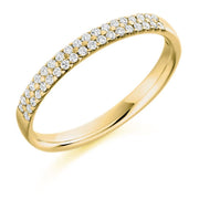 0.25ct Double Row Round Brilliant Cut Diamond Half Eternity Ring