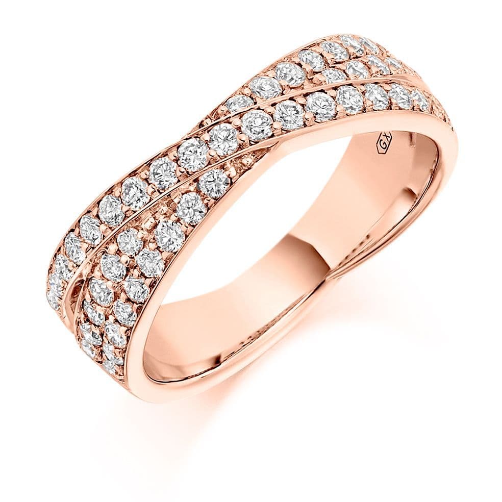 0.70cts Pave Set Crossover Ring | Luxury Jewellery by Liam Ross