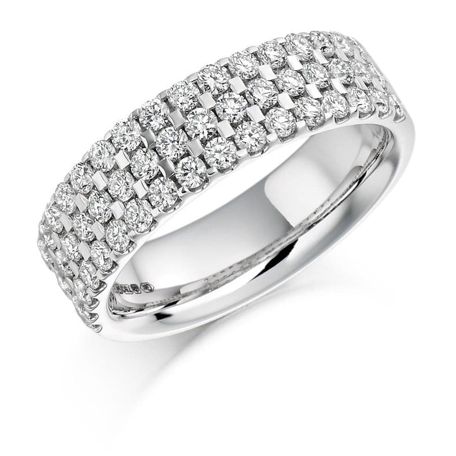 1.05cts Three Rows Of Diamond Eternity Ring