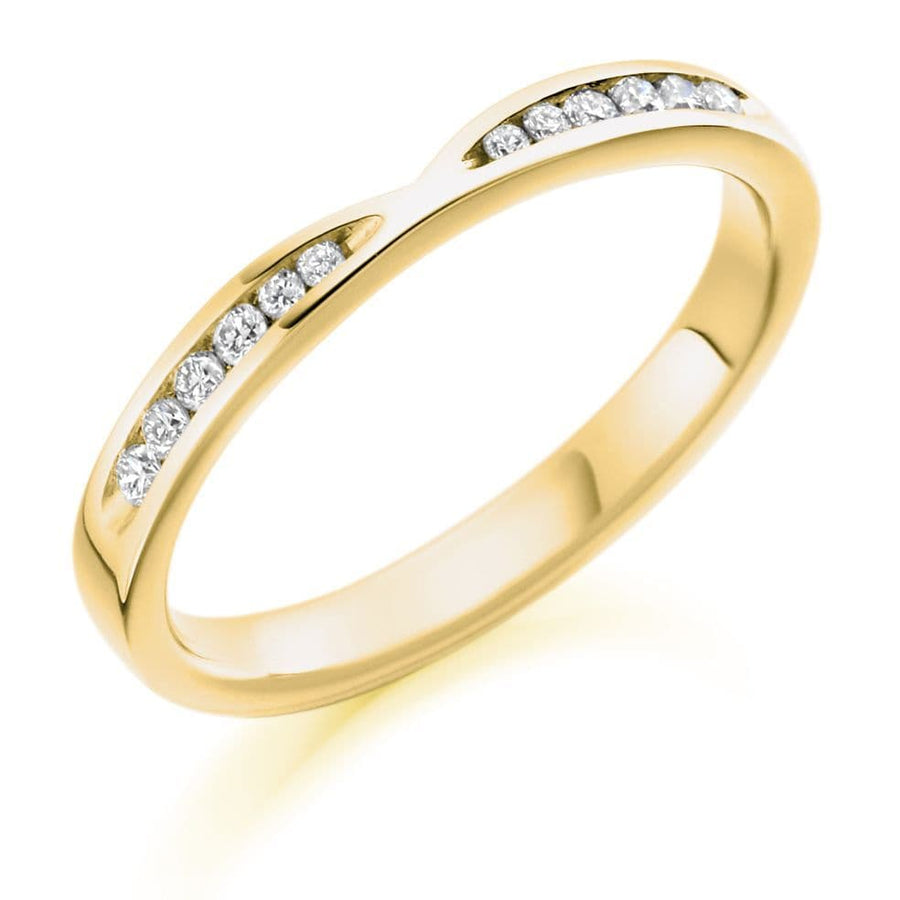 0.18ct Channel Set Diamond Shaped Wedding Ring