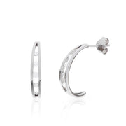 18ct White Gold Floating Diamond Hoop Earrings