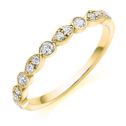 0.35cts Round Brilliant Cut And Marquise Shaped  Half Eternity Ring