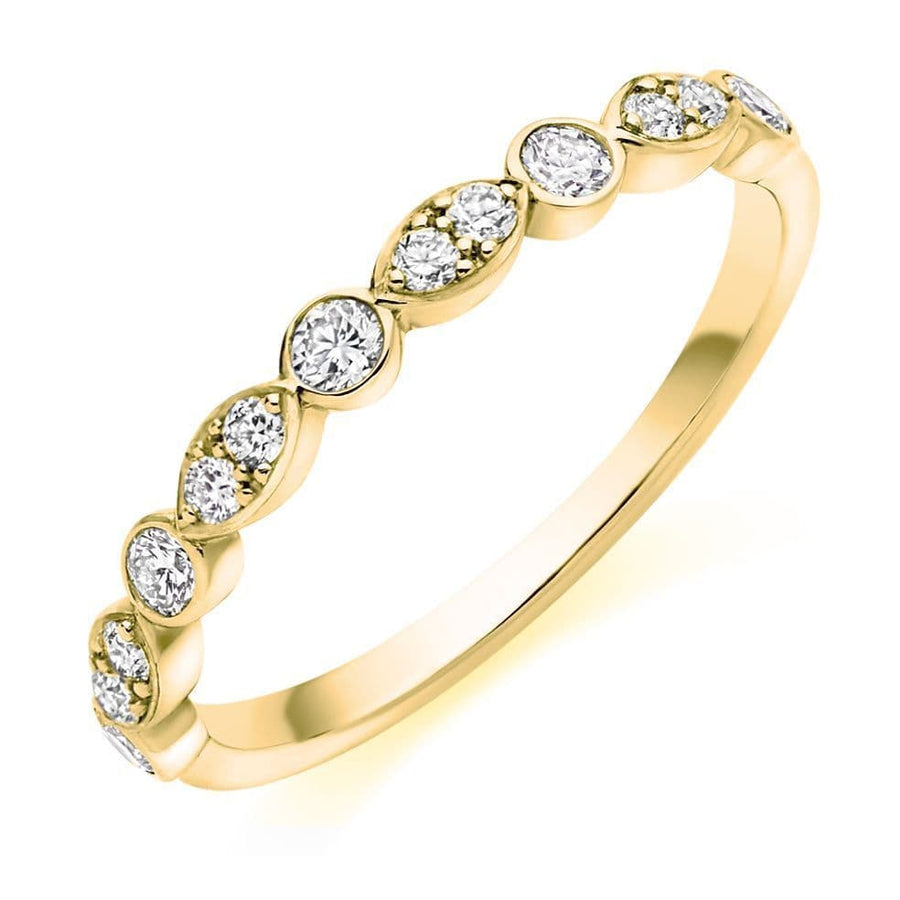 0.35cts Round Brilliant Cut And Marquise Shaped  Half Eternity Ring