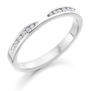 0.18ct Channel Set Diamond Shaped Wedding Ring