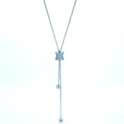 18ct White Gold & Diamond Slider Toggle Necklace