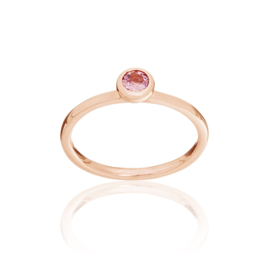 9ct Rose Gold And Pink Tourmaline Stacking Ring
