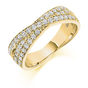 0.70cts Pave Set Crossover Ring