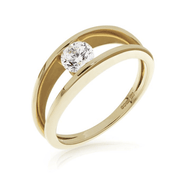 18ct Yellow Gold And Floating Diamond Solitaire Ring