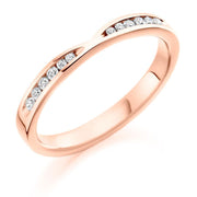 0.18ct Channel Set Diamond Shaped Wedding Ring