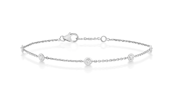 9ct White Gold & Diamond Bracelet