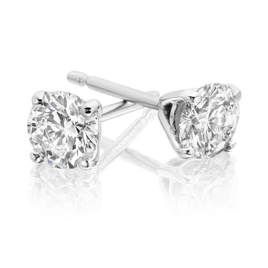 18ct  White Gold Lab Diamond Earrings