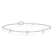 9ct White Gold & Diamond Bracelet