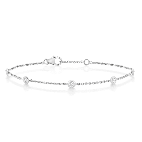 9ct White Gold & Diamond Bracelet